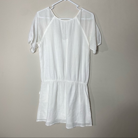 J Crew Short Sleeve Cotton White Dress Cover Up S - Picture 2 of 7